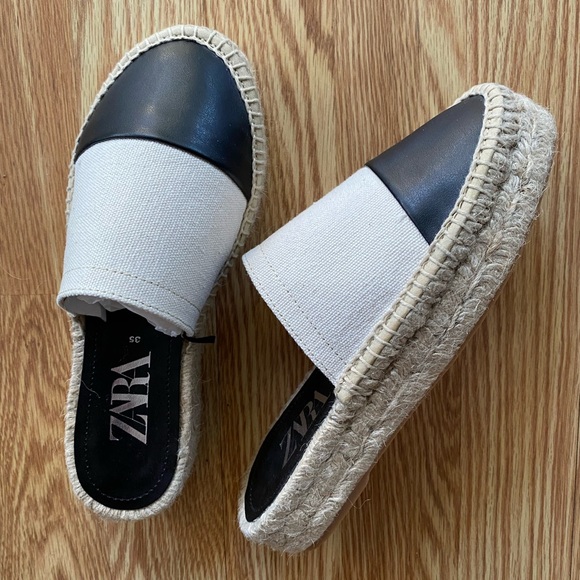 Zara brand new espadrilles platform slippers